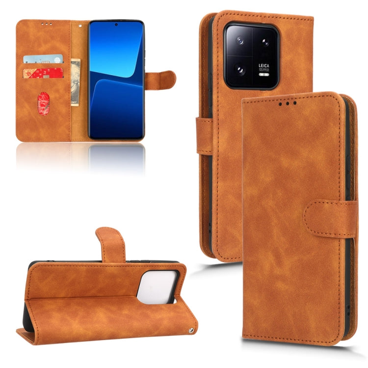 Skin Feel Magnetic Flip Leather Phone Case