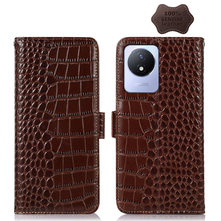 Crocodile Top Layer Cowhide Leather Phone Case, For Motorola Moto X40 Pro, For Vivo Y02 4G, For Xiaomi 13 Pro, For Xiaomi 13