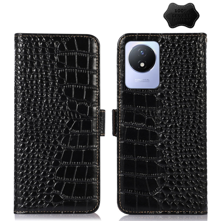 Crocodile Top Layer Cowhide Leather Phone Case, For Motorola Moto X40 Pro, For Vivo Y02 4G, For Xiaomi 13 Pro, For Xiaomi 13