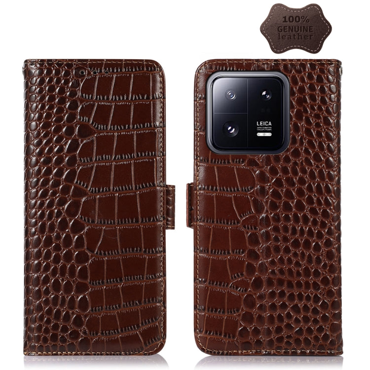 Crocodile Top Layer Cowhide Leather Phone Case, For Motorola Moto X40 Pro, For Vivo Y02 4G, For Xiaomi 13 Pro, For Xiaomi 13