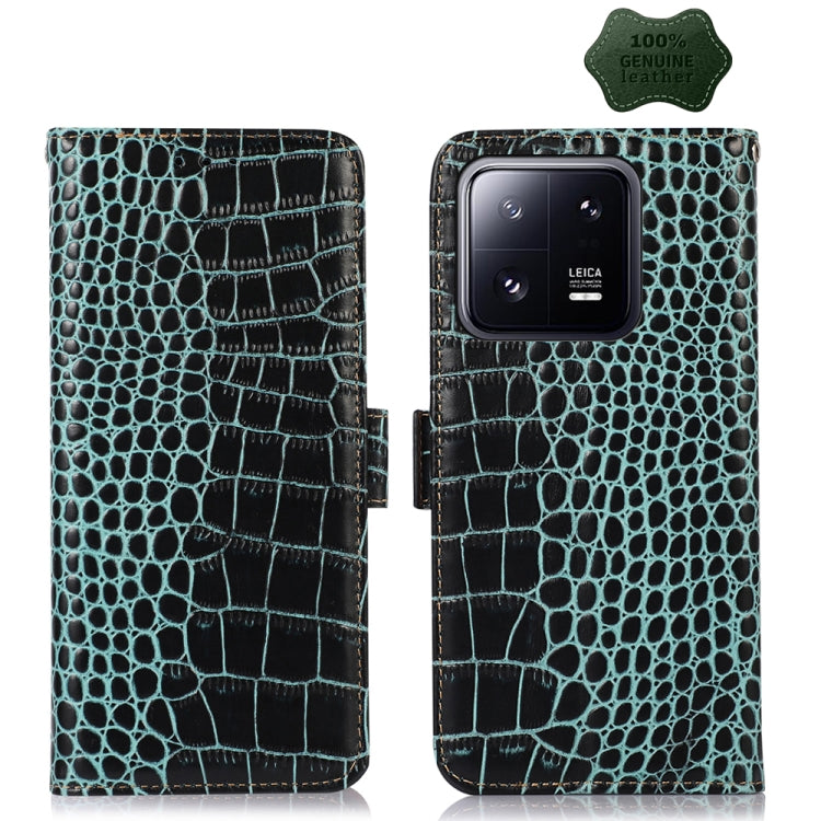 Crocodile Top Layer Cowhide Leather Phone Case, For Motorola Moto X40 Pro, For Xiaomi 13 Pro, For Xiaomi 13
