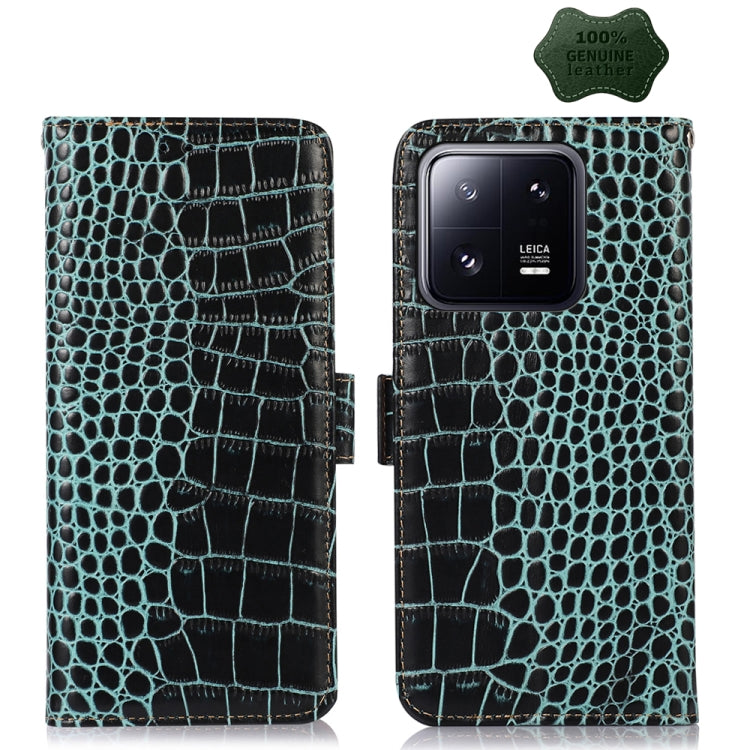 Crocodile Top Layer Cowhide Leather Phone Case, For Motorola Moto X40 Pro, For Vivo Y02 4G, For Xiaomi 13 Pro, For Xiaomi 13