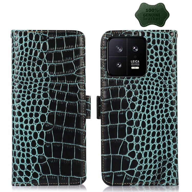 Crocodile Top Layer Cowhide Leather Phone Case, For Motorola Moto X40 Pro, For Vivo Y02 4G, For Xiaomi 13 Pro, For Xiaomi 13