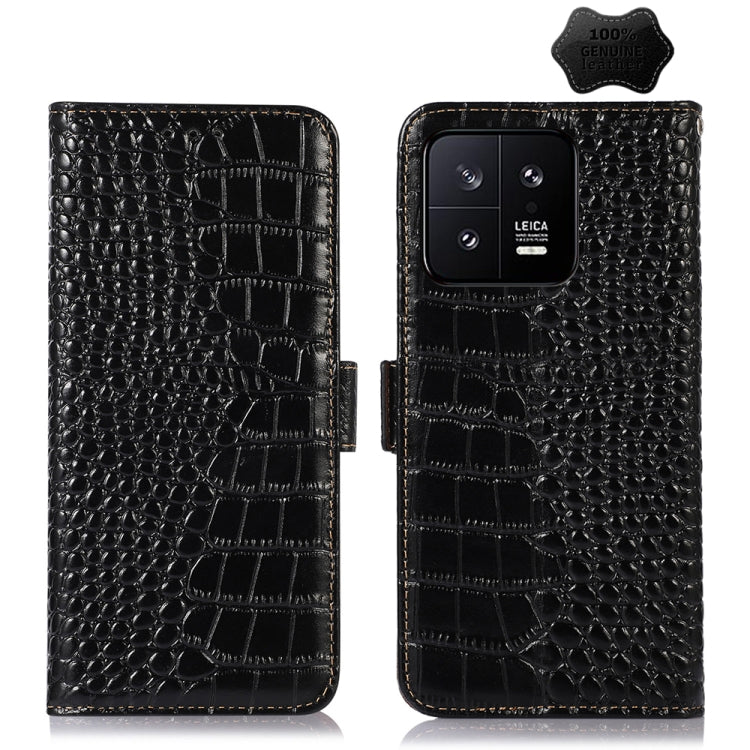 Crocodile Top Layer Cowhide Leather Phone Case, For Motorola Moto X40 Pro, For Vivo Y02 4G, For Xiaomi 13 Pro, For Xiaomi 13