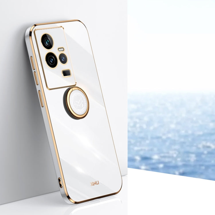 XINLI Straight Edge 6D Electroplate TPU Phone Case with Ring Holder