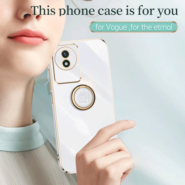 XINLI Straight Edge 6D Electroplate TPU Phone Case with Ring Holder, For vivo Y02 4G, For Xiaomi Redmi K60, For Xiaomi Redmi K60E