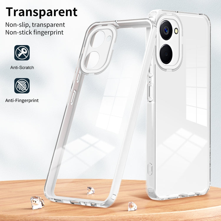 3 in 1 Clear TPU Color PC Frame Phone Case, For Realme 10 4G, For vivo Y02 4G