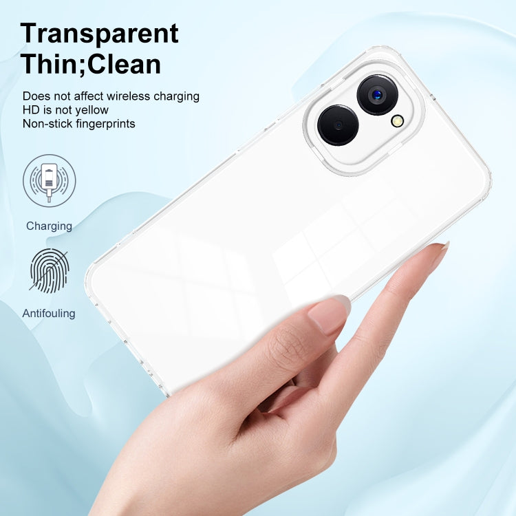 3 in 1 Clear TPU Color PC Frame Phone Case, For Realme 10 4G, For vivo Y02 4G