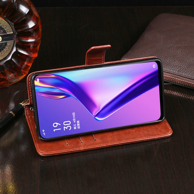 idewei Crazy Horse Texture Horizontal Flip Leather Case with Holder &amp; Card Slots &amp; Wallet, For OPPO A7X