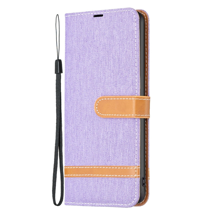 Color Block Denim Texture Leather Phone Case, For vivo Y02 4G, For Xiaomi Redmi 12C
