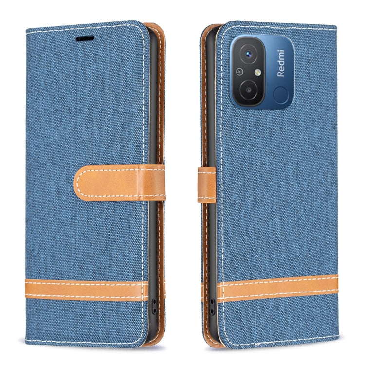 Color Block Denim Texture Leather Phone Case, For vivo Y02 4G, For Xiaomi Redmi 12C, For Xiaomi Redmi K60 / K60 Pro