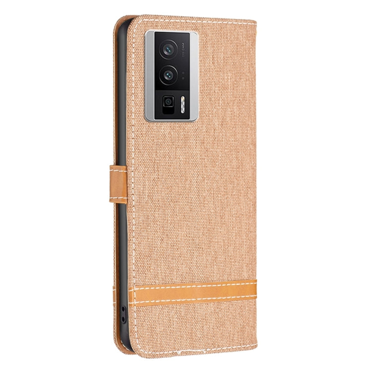 Color Block Denim Texture Leather Phone Case, For Xiaomi Redmi K60 / K60 Pro, For Xiaomi Redmi Note 12 Pro+ Global
