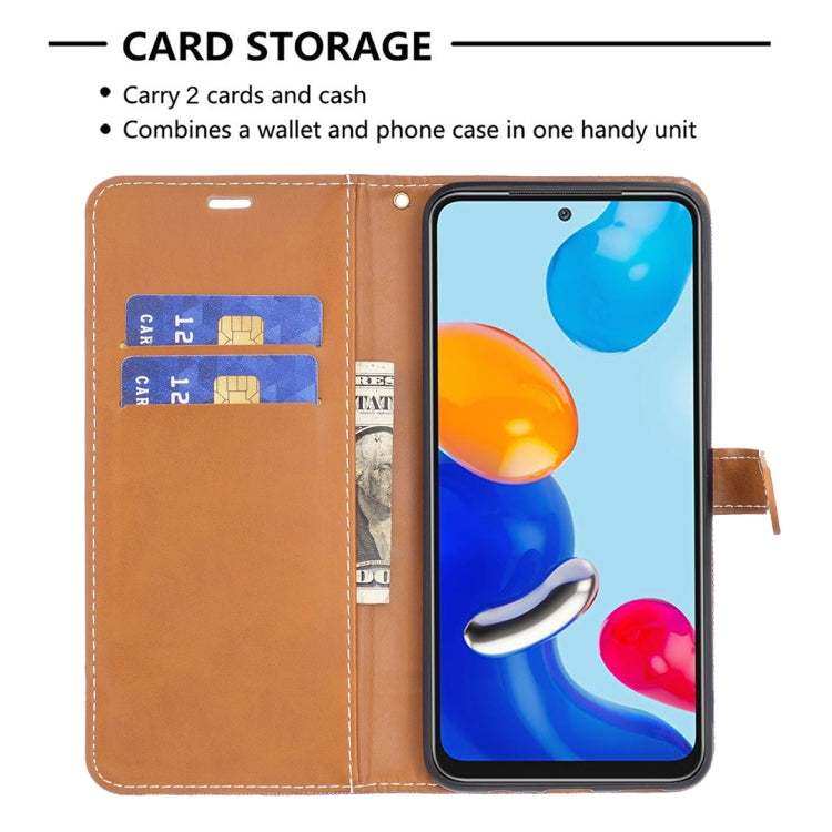 Color Block Denim Texture Leather Phone Case, For Xiaomi Redmi Note 12S 4G / Note 11, For Xiaomi Poco F5 5G / Redmi Note 12 Turbo