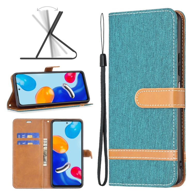 Color Block Denim Texture Leather Phone Case, For Xiaomi Redmi Note 12S 4G / Note 11, For Xiaomi Poco F5 5G / Redmi Note 12 Turbo