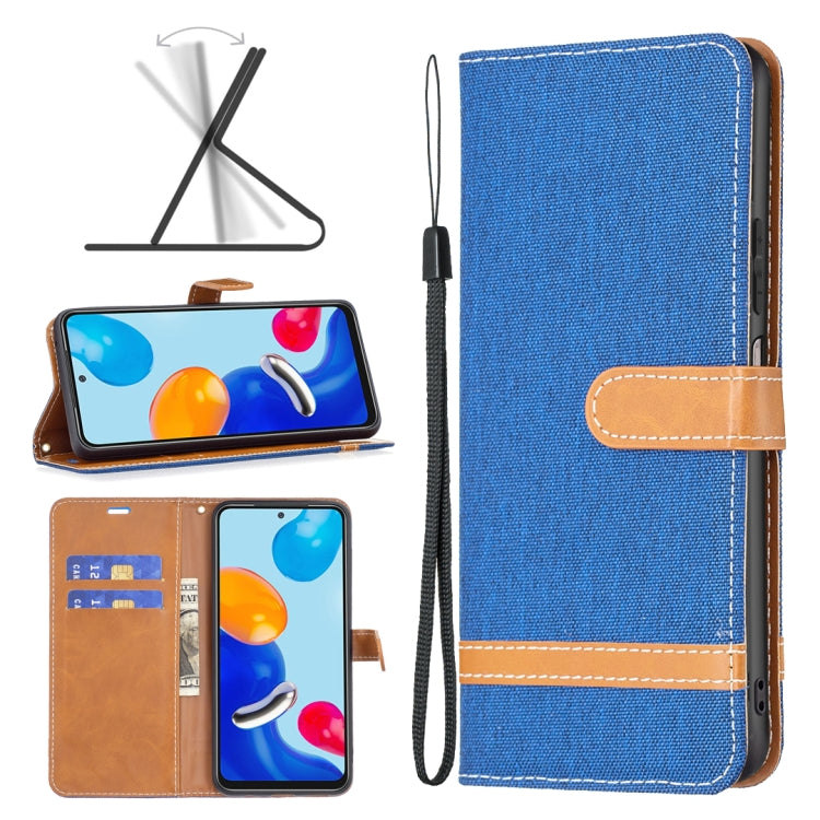 Color Block Denim Texture Leather Phone Case, For Xiaomi Redmi Note 12S 4G / Note 11, For Xiaomi Poco F5 5G / Redmi Note 12 Turbo