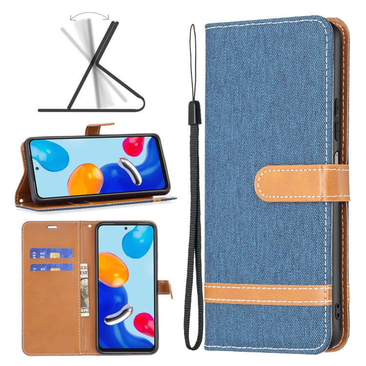 Color Block Denim Texture Leather Phone Case, For Xiaomi Redmi Note 12S 4G / Note 11, For Xiaomi Poco F5 5G / Redmi Note 12 Turbo