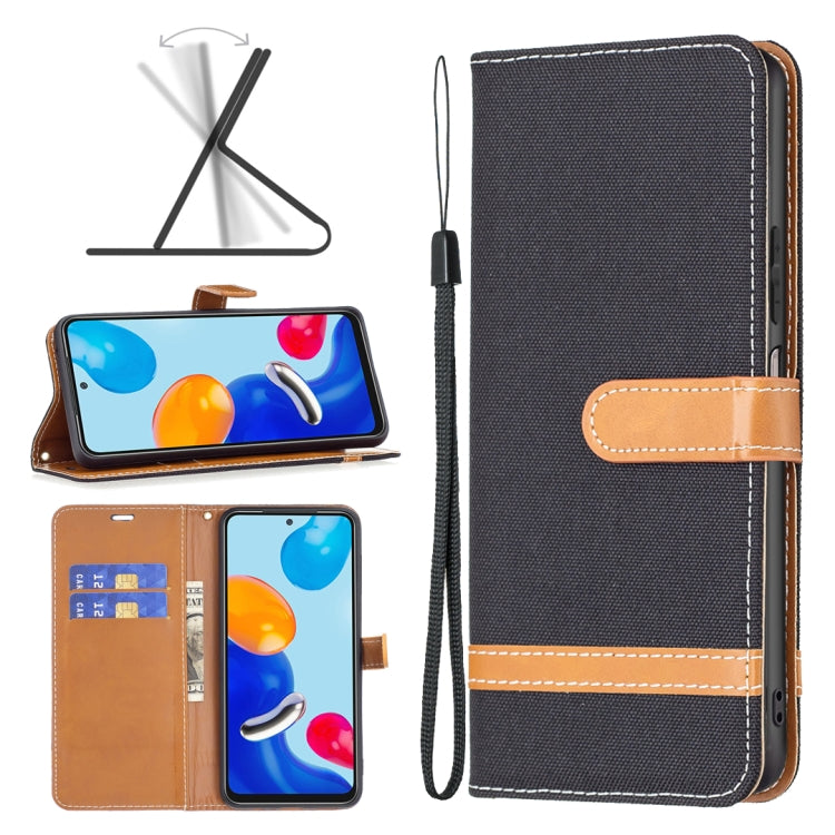 Color Block Denim Texture Leather Phone Case, For Xiaomi Redmi Note 12S 4G / Note 11, For Xiaomi Poco F5 5G / Redmi Note 12 Turbo