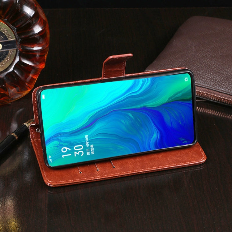idewei Crazy Horse Texture Horizontal Flip Leather Case with Holder &amp; Card Slots &amp; Wallet, For OPPO Realme X50 5G, For OPPO Reno, For OPPO Reno2 Z, For OPPO Reno3