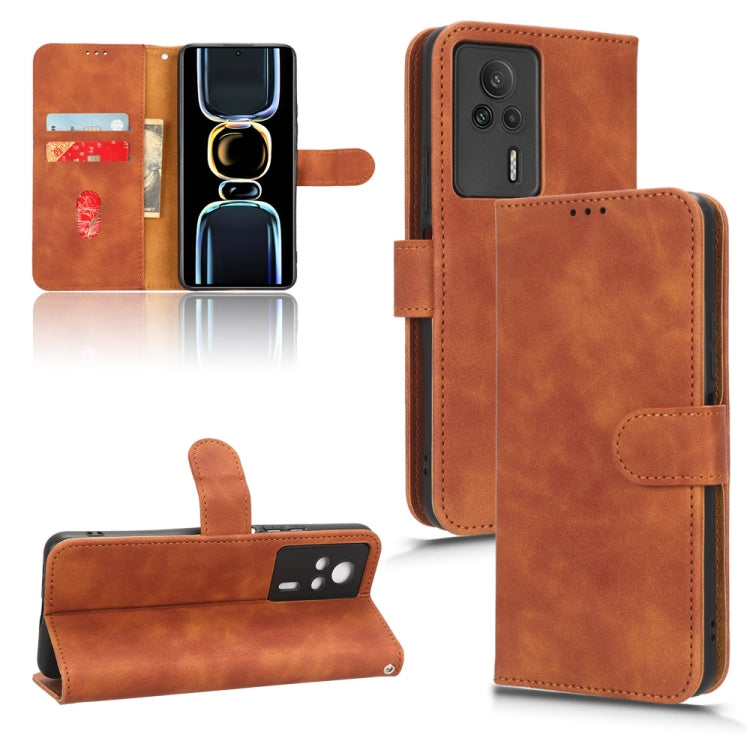 Skin Feel Magnetic Flip Leather Phone Case, For vivo Y02 4G, For Honor 80 GT, For Motorola Moto X40, For Xiaomi Redmi K60E 5G, For ZTE nubia Red Magic 8 Pro 5G