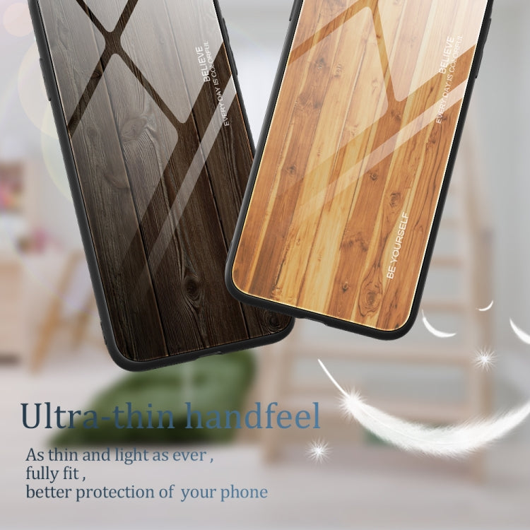For OPPO A17 Wood Grain Glass Phone Case, For OPPO A17