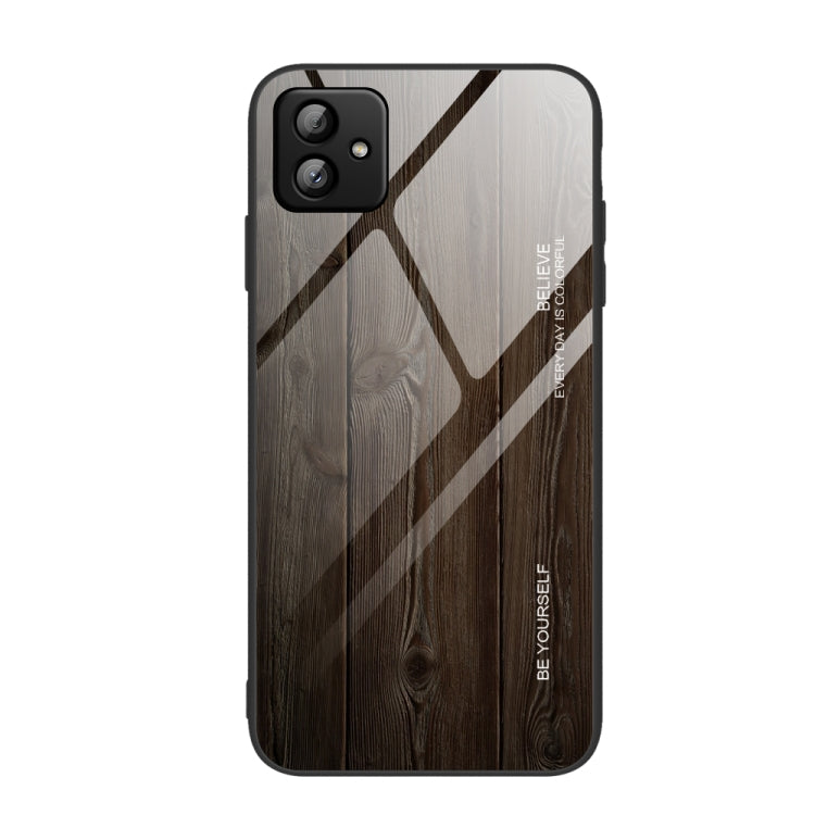 For Samsung Galaxy A04 Wood Grain Glass Phone Case, For Samsung Galaxy A04