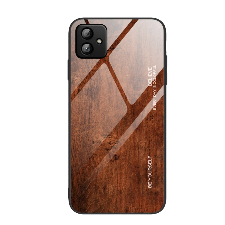 For Samsung Galaxy A04 Wood Grain Glass Phone Case, For Samsung Galaxy A04