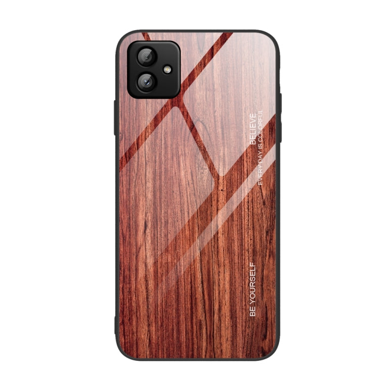 For Samsung Galaxy A04 Wood Grain Glass Phone Case, For Samsung Galaxy A04