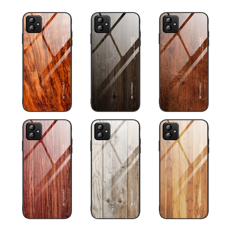 For Samsung Galaxy A04 Wood Grain Glass Phone Case, For Samsung Galaxy A04