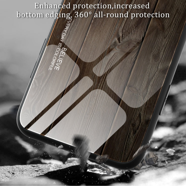 For Samsung Galaxy A04 Wood Grain Glass Phone Case, For Samsung Galaxy A04