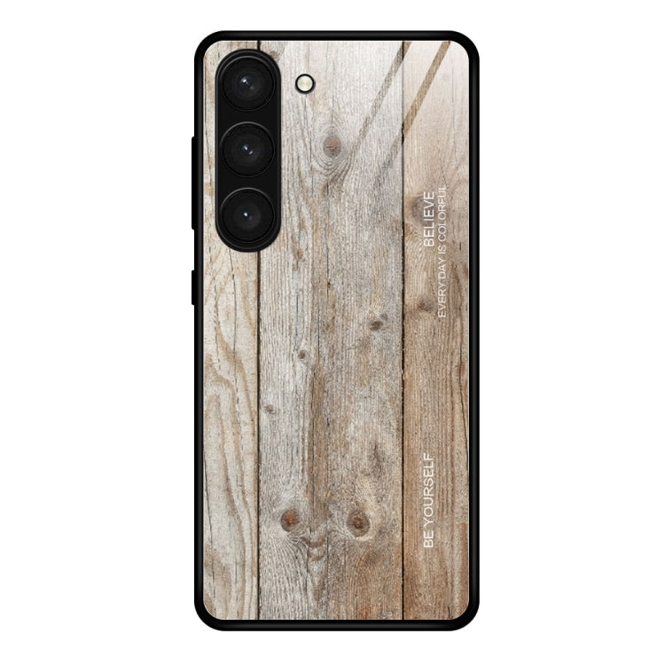 For Samsung Galaxy S23+ 5G Wood Grain Glass Phone Case, For Samsung Galaxy S23+ 5G