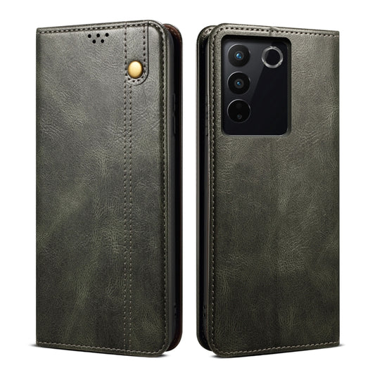 Oil Wax Crazy Horse Texture Leather Phone Case, For vivo S16 Pro / S16, For vivo S16e, For vivo V27, For Samsung Galaxy A34 5G