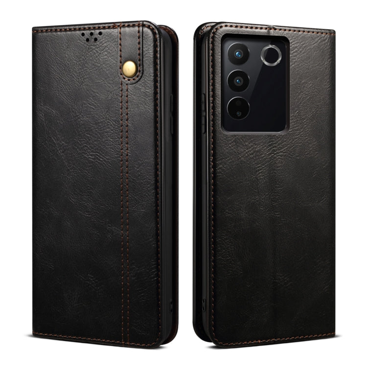 Oil Wax Crazy Horse Texture Leather Phone Case, For vivo S16 Pro / S16, For vivo S16e, For vivo V27, For Samsung Galaxy A34 5G