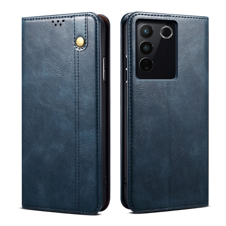 Oil Wax Crazy Horse Texture Leather Phone Case, For vivo S16 Pro / S16, For vivo S16e, For vivo V27, For Samsung Galaxy A34 5G