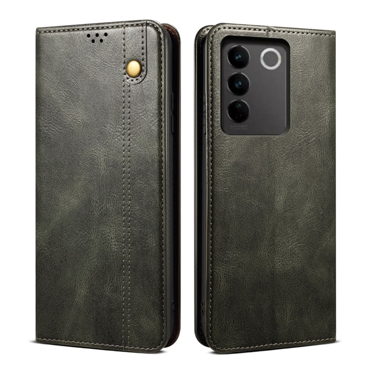 Oil Wax Crazy Horse Texture Leather Phone Case, For vivo S16 Pro / S16, For vivo S16e, For vivo V27, For Samsung Galaxy A34 5G