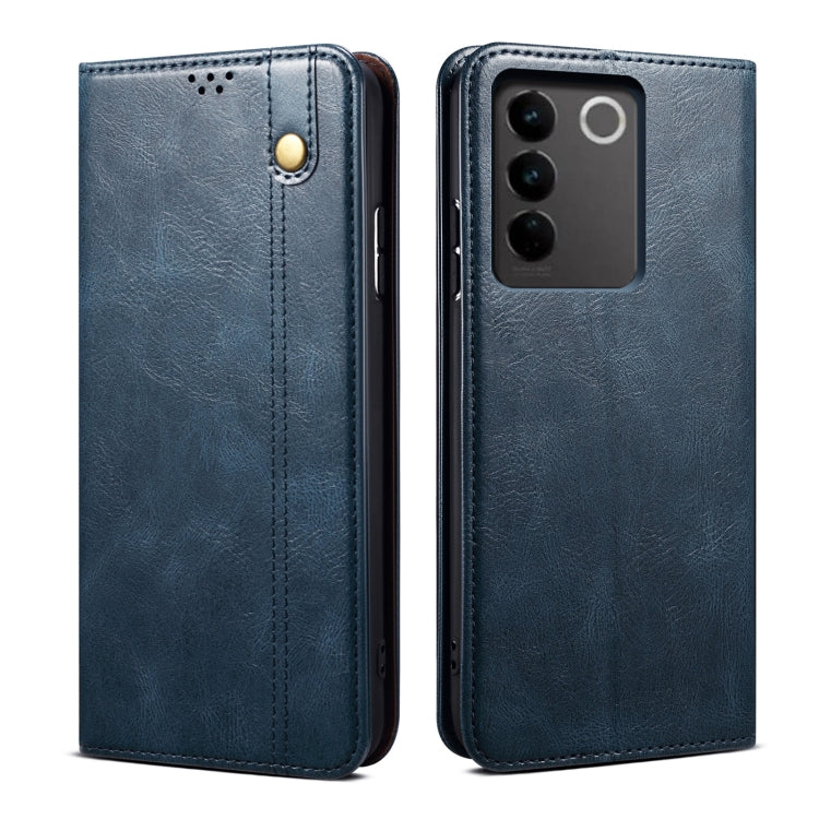 Oil Wax Crazy Horse Texture Leather Phone Case, For vivo S16 Pro / S16, For vivo S16e, For vivo V27, For Samsung Galaxy A34 5G