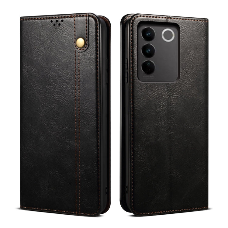 Oil Wax Crazy Horse Texture Leather Phone Case, For vivo S16 Pro / S16, For vivo S16e, For vivo V27, For Samsung Galaxy A34 5G