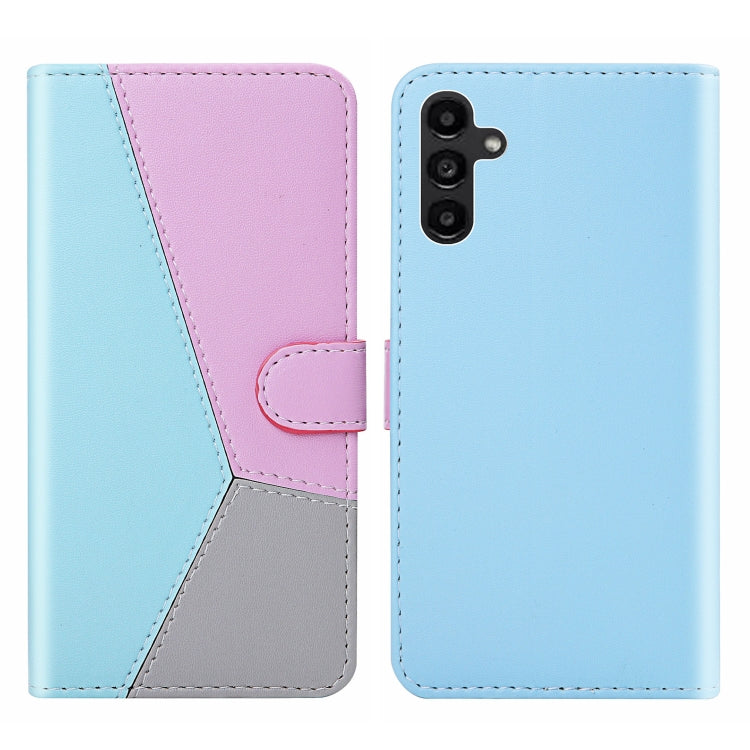 Tricolor Stitching Flip Leather Phone Case, For Samsung Galaxy S23 5G, For Samsung Galaxy S23+ 5G, For Samsung Galaxy S23 Ultra 5G, For Samsung Galaxy A14 5G, For Samsung Galaxy A54 5G, For OPPO A17