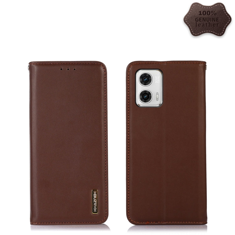 KHAZNEH Nappa Top Layer Cowhide Leather Phone Case, For Motorola Moto G73 5G, For OPPO Reno8 T 4G