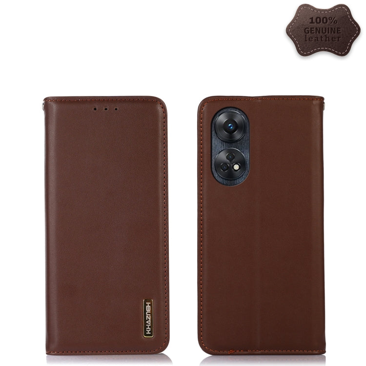 KHAZNEH Nappa Top Layer Cowhide Leather Phone Case, For Motorola Moto G73 5G, For OPPO Reno8 T 4G