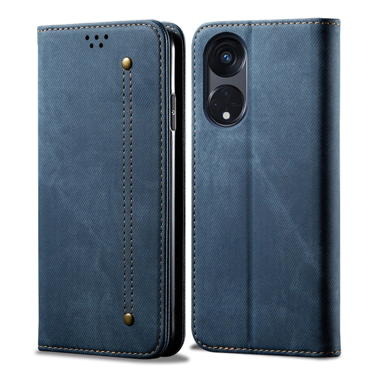 Denim Texture Leather Phone Case, For OPPO Reno8 T 5G / A1 Pro, For OPPO A58 5G / A58x / A78 5G