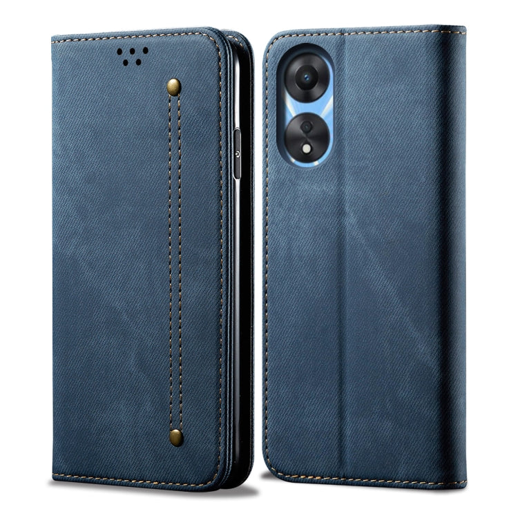 Denim Texture Leather Phone Case, For OPPO Reno8 T 5G / A1 Pro, For OPPO A58 5G / A58x / A78 5G