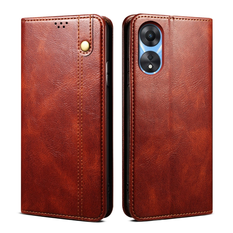 Oil Wax Crazy Horse Texture Leather Phone Case, For OPPO Reno8 T 5G / A1 Pro, For OPPO A58 5G / A58x / A78 5G