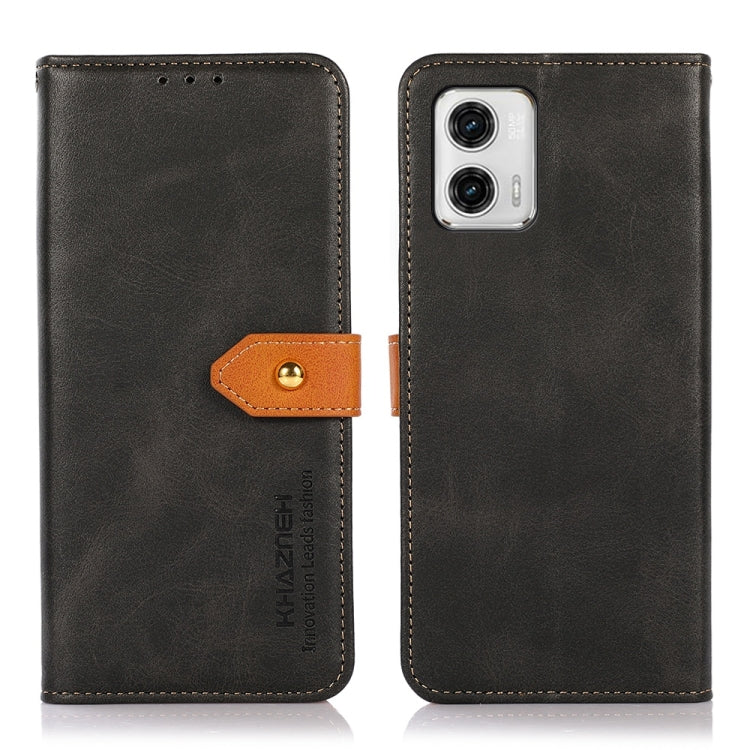 KHAZNEH Dual-color Cowhide Texture Flip Leather Phone Case