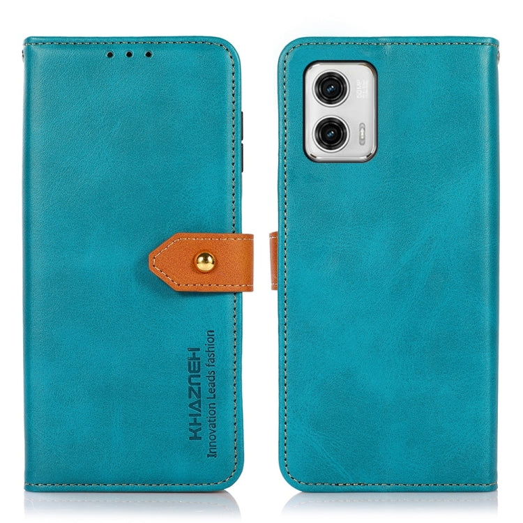 KHAZNEH Dual-color Cowhide Texture Flip Leather Phone Case