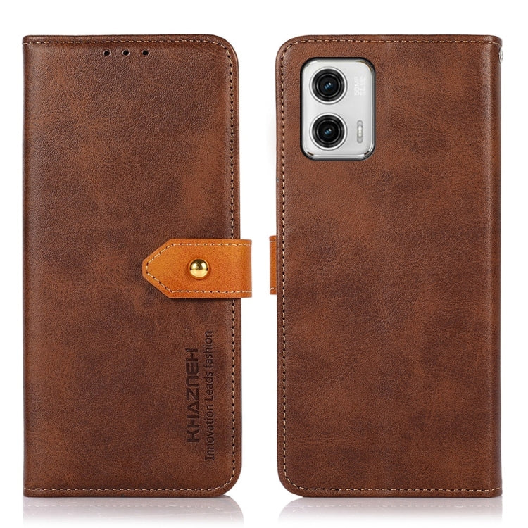 KHAZNEH Dual-color Cowhide Texture Flip Leather Phone Case