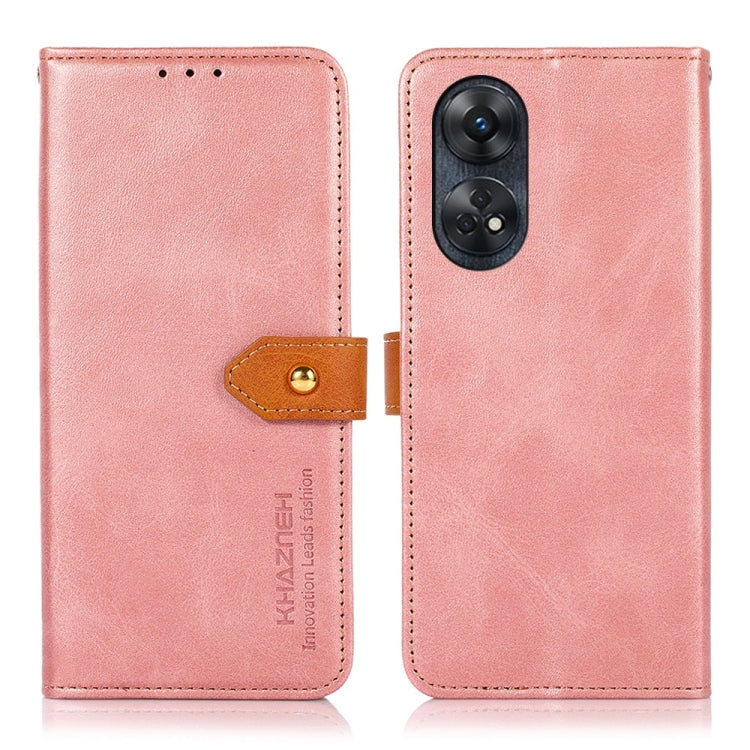KHAZNEH Dual-color Cowhide Texture Flip Leather Phone Case