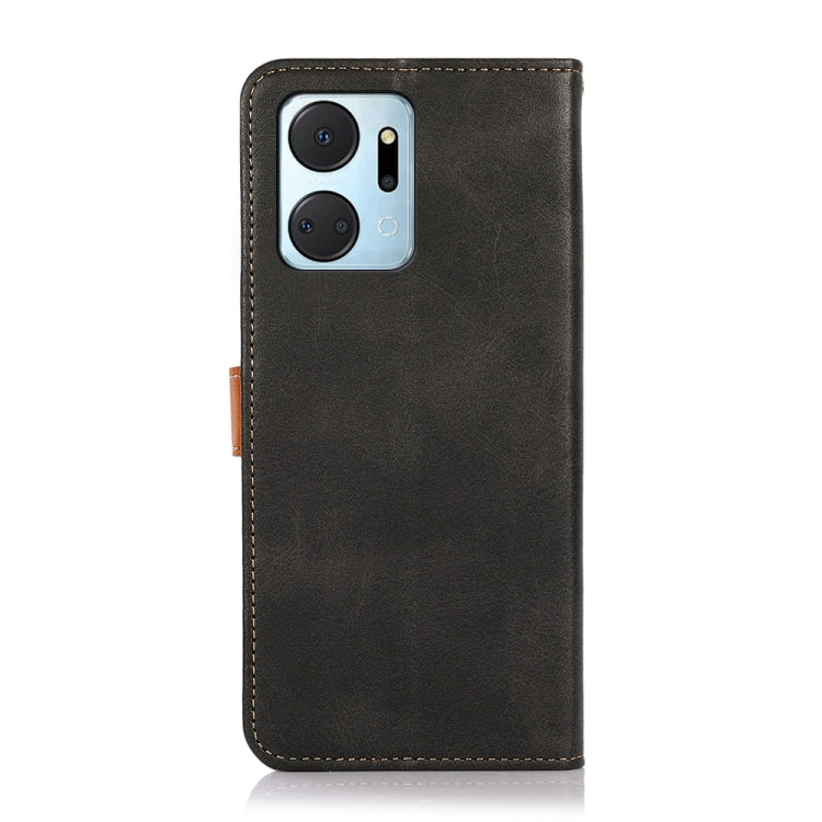 KHAZNEH Dual-color Cowhide Texture Flip Leather Phone Case