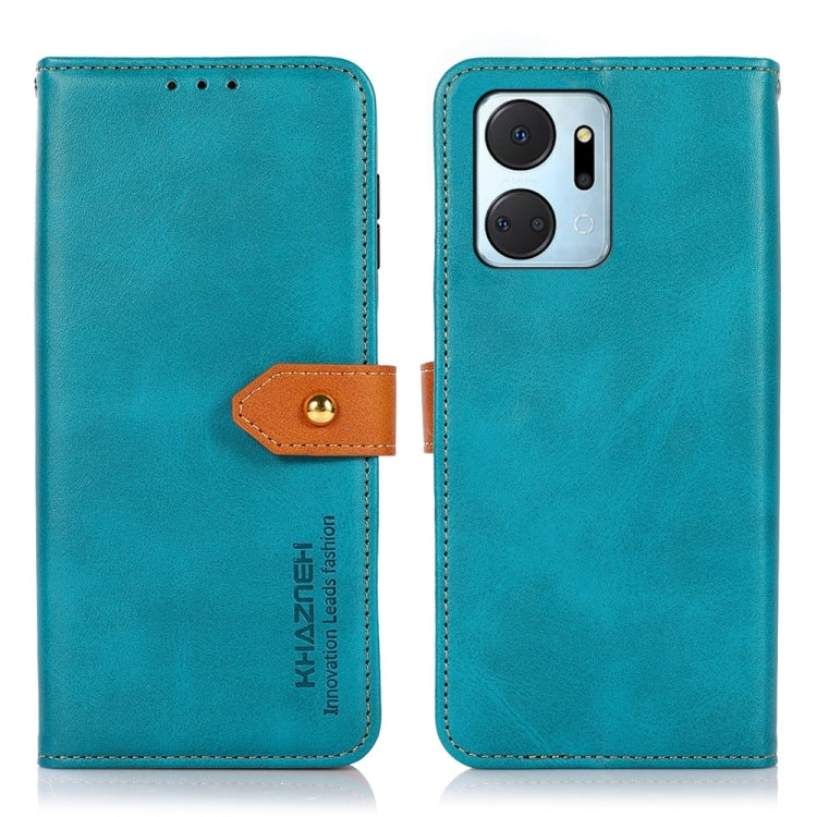 KHAZNEH Dual-color Cowhide Texture Flip Leather Phone Case