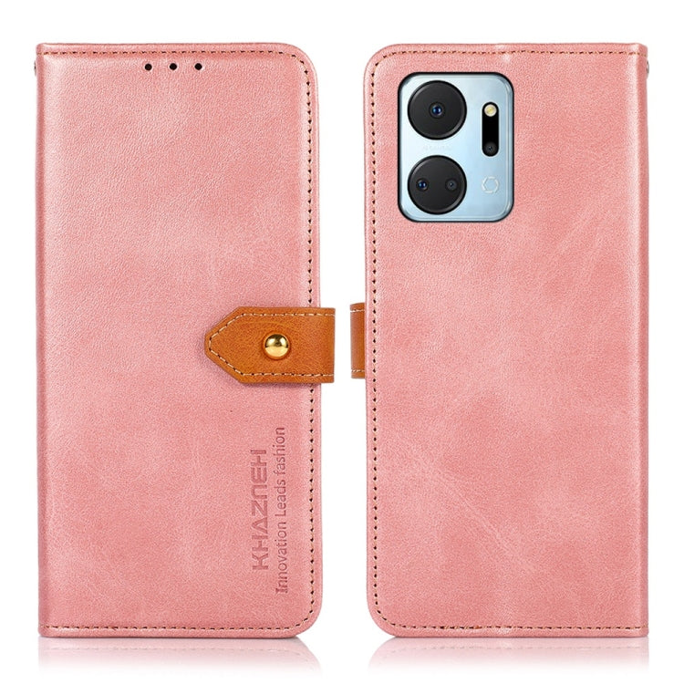 KHAZNEH Dual-color Cowhide Texture Flip Leather Phone Case