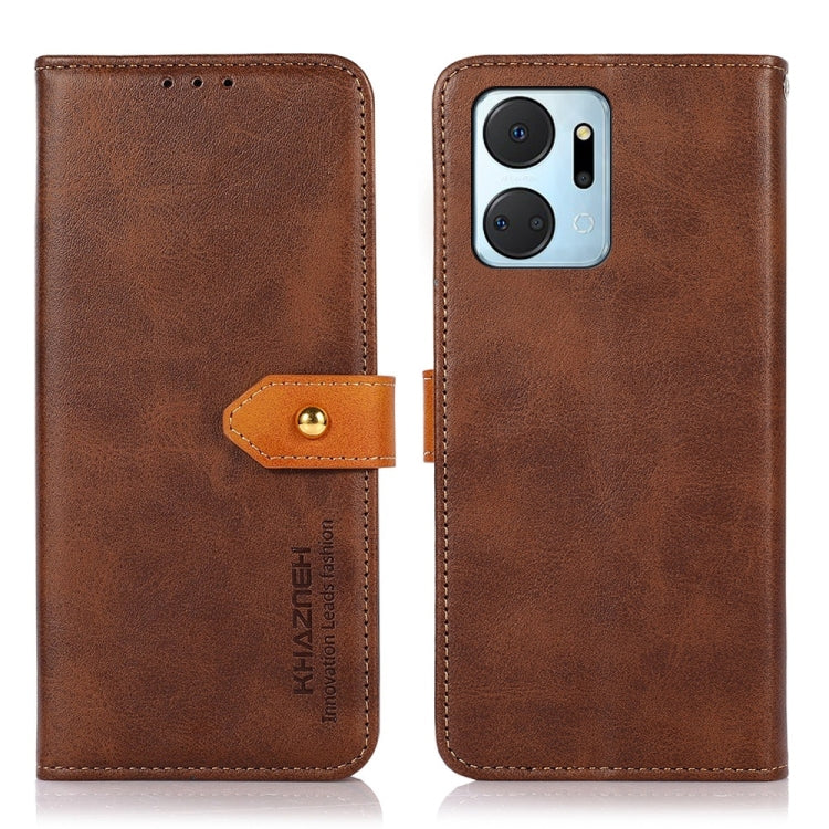 KHAZNEH Dual-color Cowhide Texture Flip Leather Phone Case